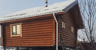 Баня из оцилиндрованного бревна под ключ в Аксае - от 135317 рублей